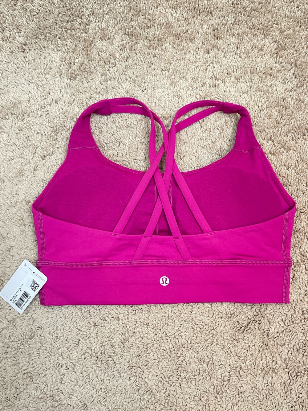 NWT Lululemon Energy Bra Long Line Medium Support Size 8 in Ripened Raspberry - Picture 4 of 14